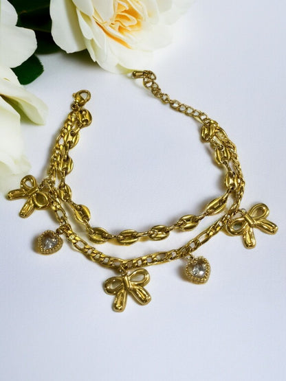 GOLDEN LAYERED CHARM GRANTEY BRACELET