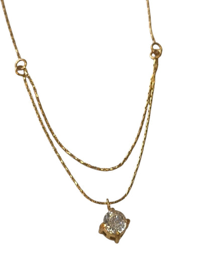 GOLDEN LAYERED DIAMOND EDRIC NECKLACE