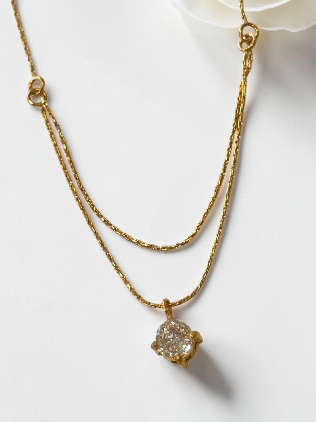 GOLDEN LAYERED DIAMOND EDRIC NECKLACE