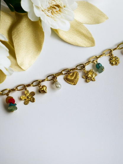 GOLDEN OCEAN CHARM SMAEL BRACELET