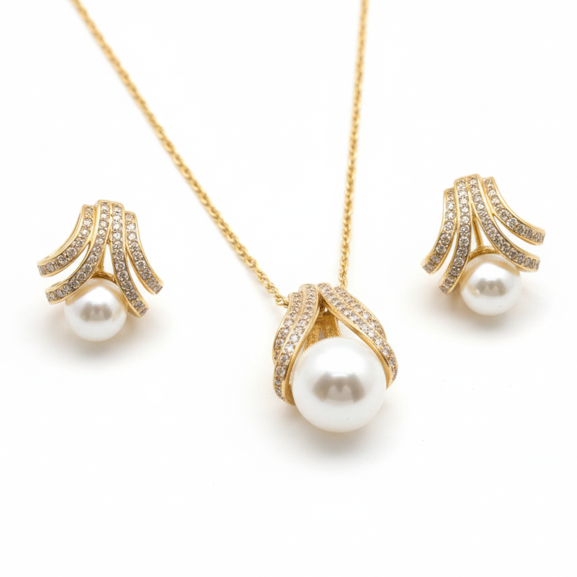 GOLDEN PEARL JIYANSI NECKLACE SET