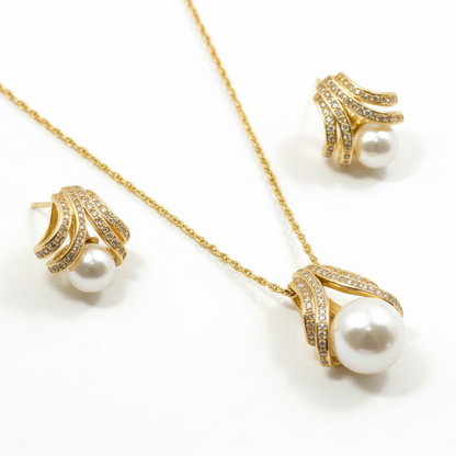 GOLDEN PEARL JIYANSI NECKLACE SET