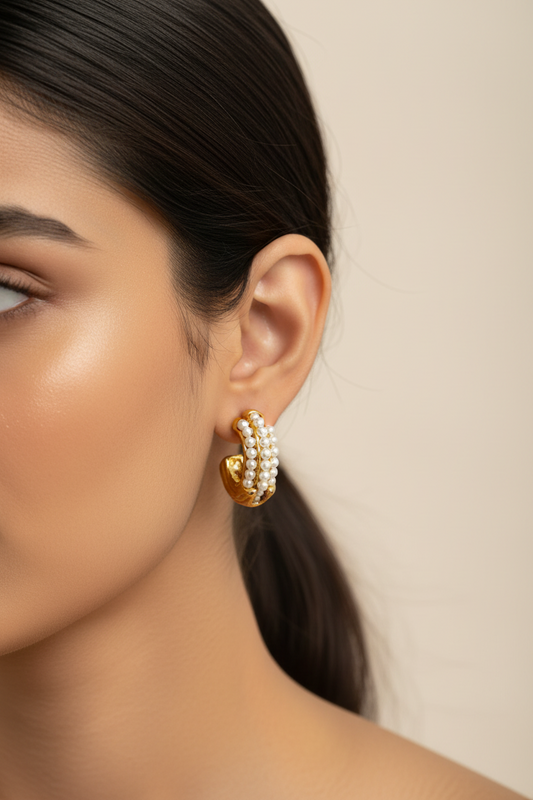 GOLDEN PEARL NEVA EARRINGS