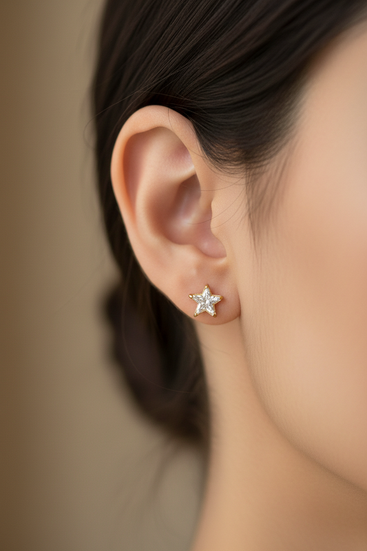 GOLDEN STAR DIAMOND BAYRON EARRINGS