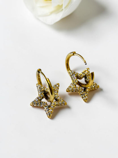 GOLDEN STAR DIAMOND MARNIE EARRINGS