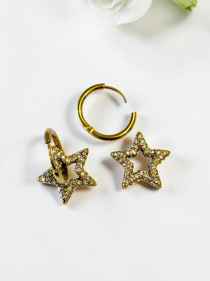 GOLDEN STAR DIAMOND MARNIE EARRINGS