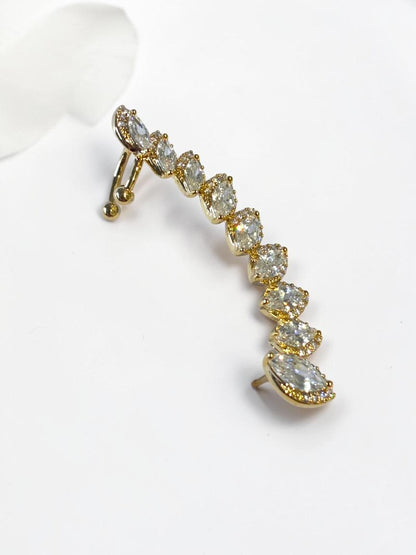 GOLDEN TENNIS DIAMOND IKSHVA EAR CUFF