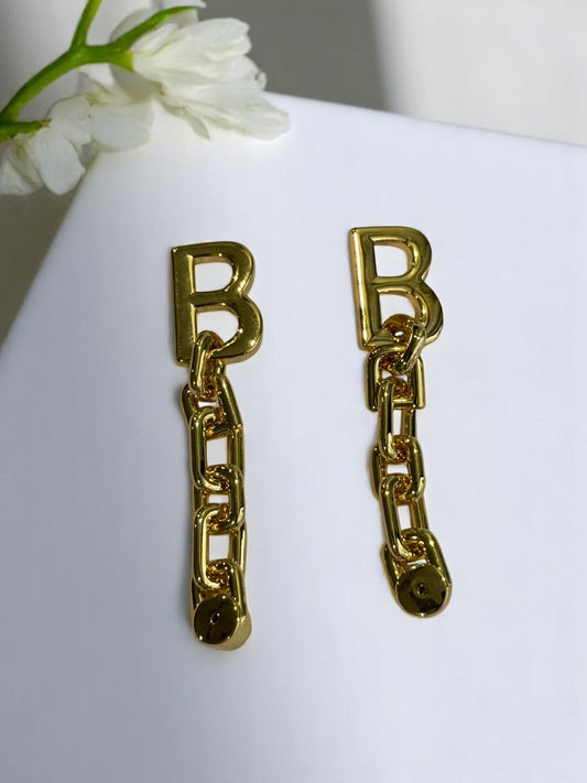 18K GOLD PLATED PREMIUM BALNCIAGA BRANDED TWO WAY WEARABLE EARRING
