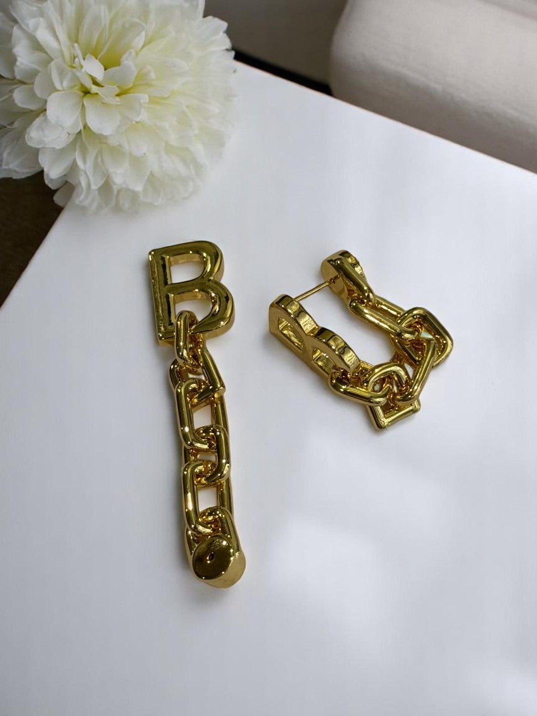 18K GOLD PLATED PREMIUM BALNCIAGA BRANDED TWO WAY WEARABLE EARRING