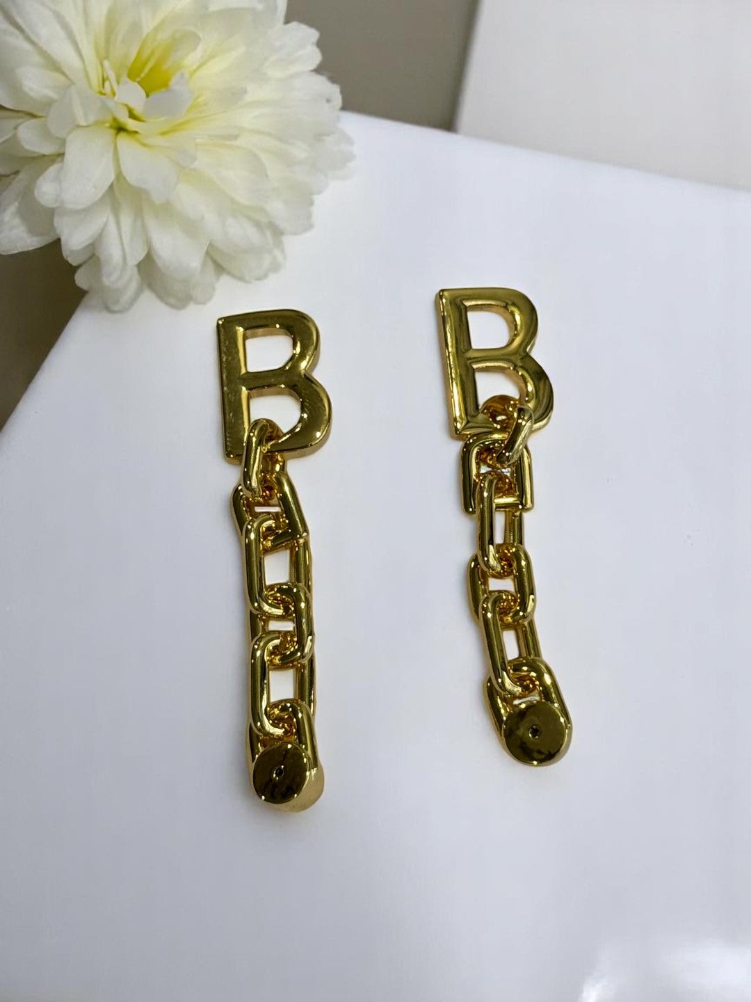 18K GOLD PLATED PREMIUM BALNCIAGA BRANDED TWO WAY WEARABLE EARRING