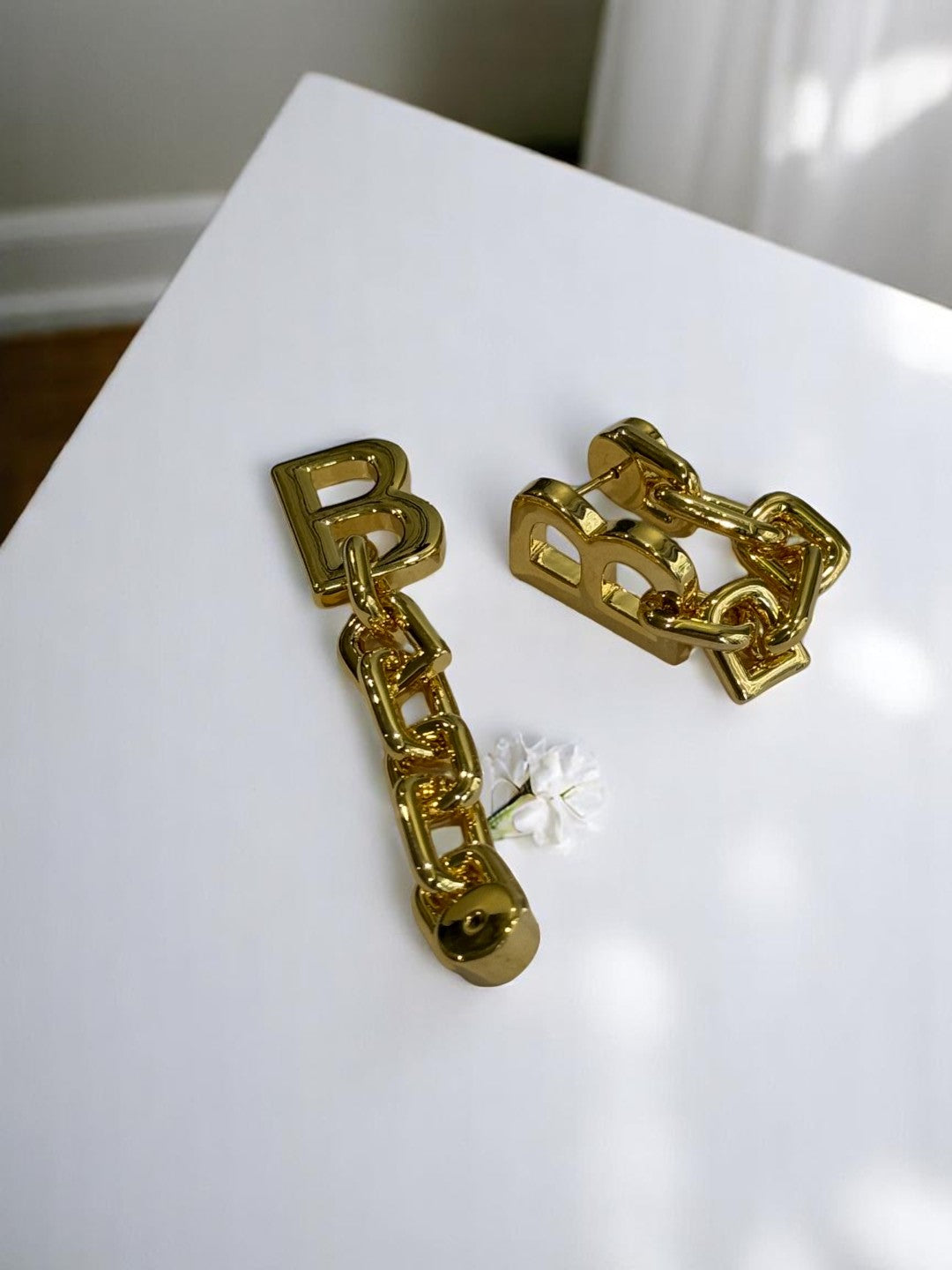 18K GOLD PLATED PREMIUM BALNCIAGA BRANDED TWO WAY WEARABLE EARRING