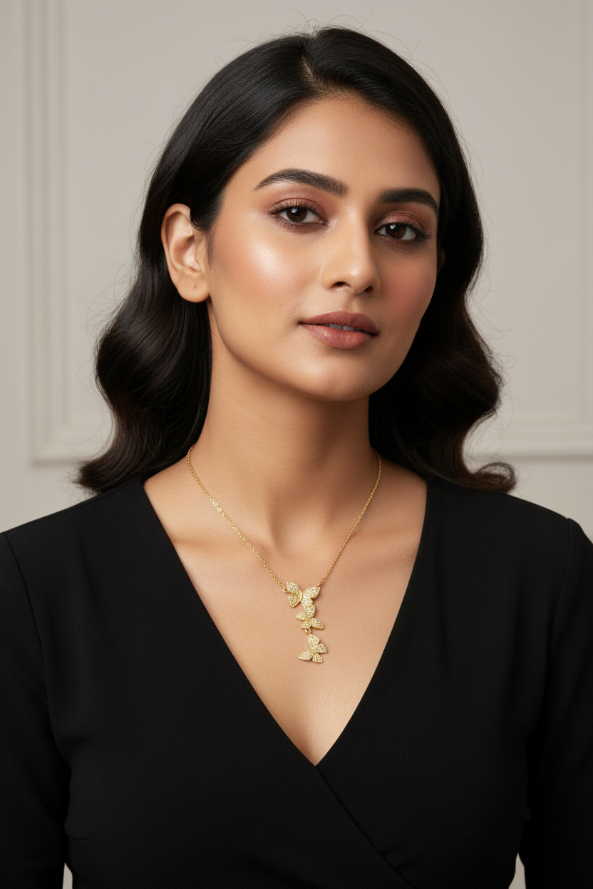 GOLDEN DIAMOND BUTTERFLY BECKETTY NECKLACE