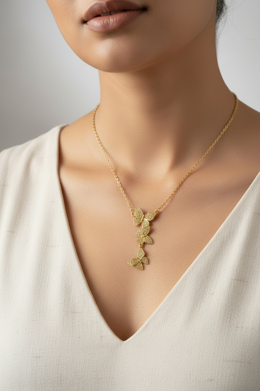 GOLDEN DIAMOND BUTTERFLY BECKETTY NECKLACE
