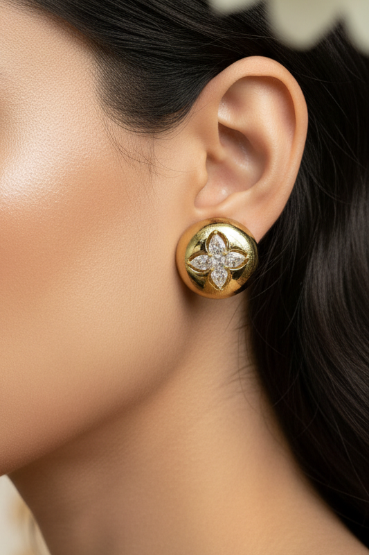 GOLDEN DIAMOND CLOVER JOSIAH EARRINGS