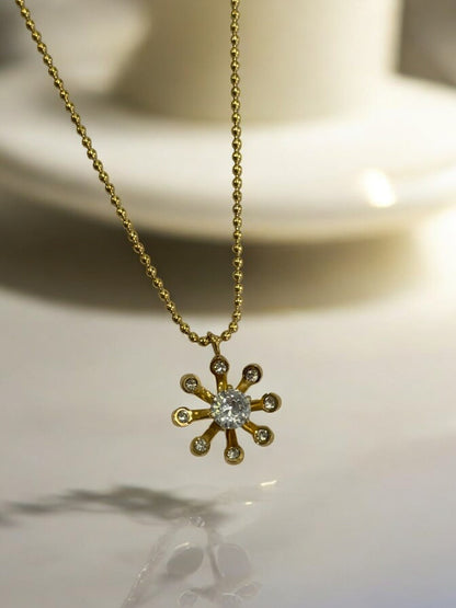 GOLDEN CHAIN WITH DIAMOND FLOWER