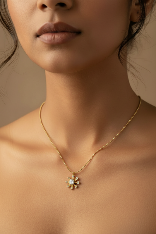 GOLDEN DIAMOND FLOWER LEXAK NECKLACE