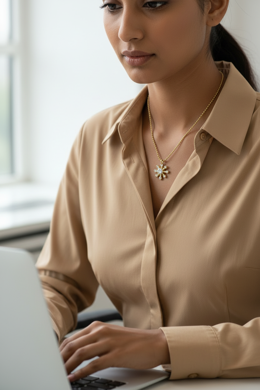 GOLDEN DIAMOND FLOWER LEXAK NECKLACE