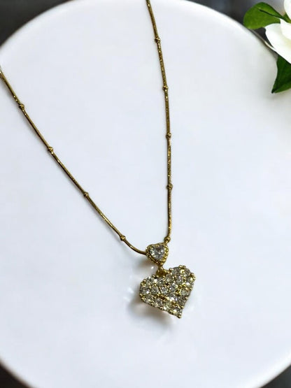GOLDEN CHAIN WITH DAIMOND HEART