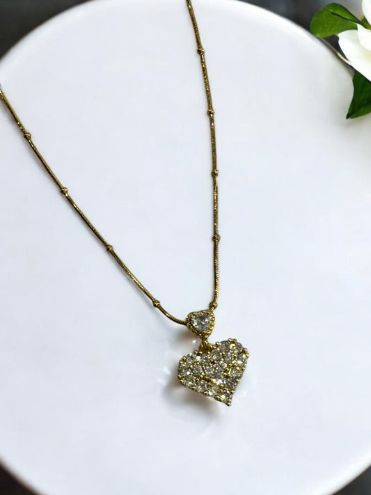GOLDEN CHAIN WITH DAIMOND HEART