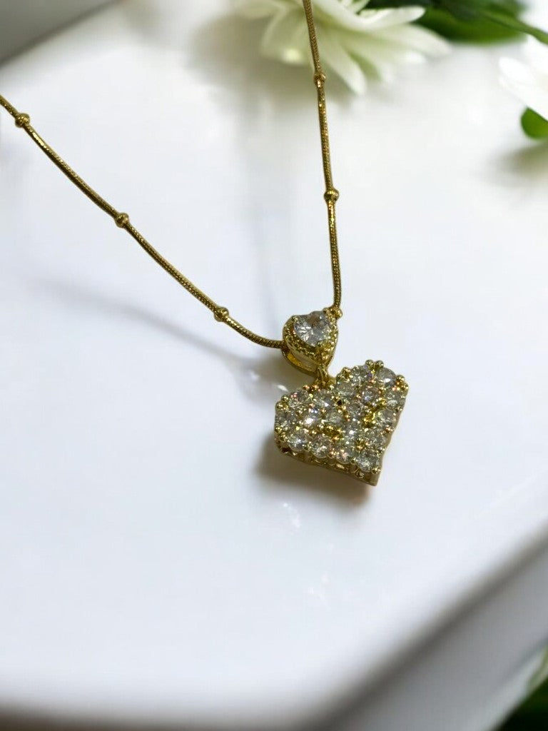 GOLDEN CHAIN WITH DAIMOND HEART