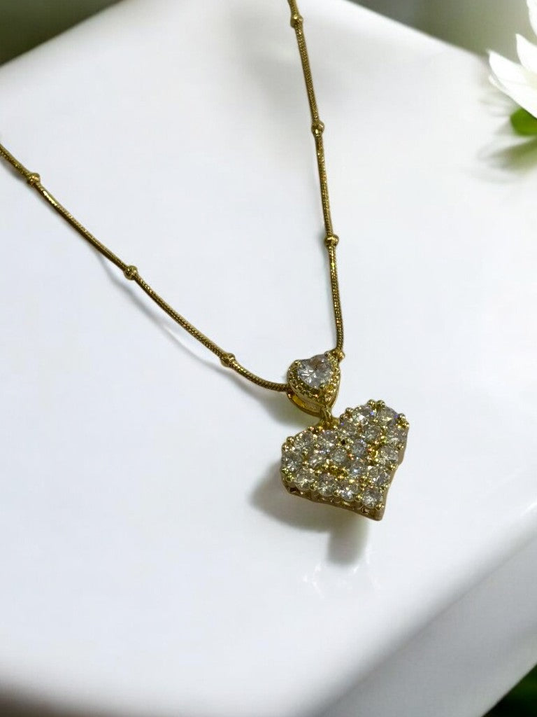 GOLDEN CHAIN WITH DAIMOND HEART