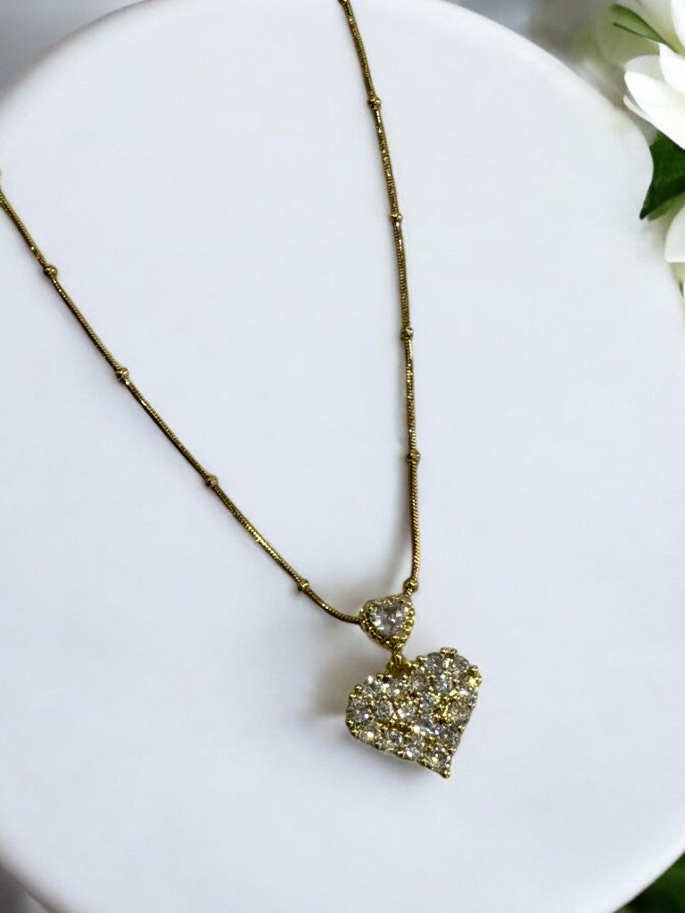 GOLDEN CHAIN WITH DAIMOND HEART