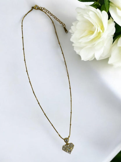 GOLDEN CHAIN WITH DAIMOND HEART