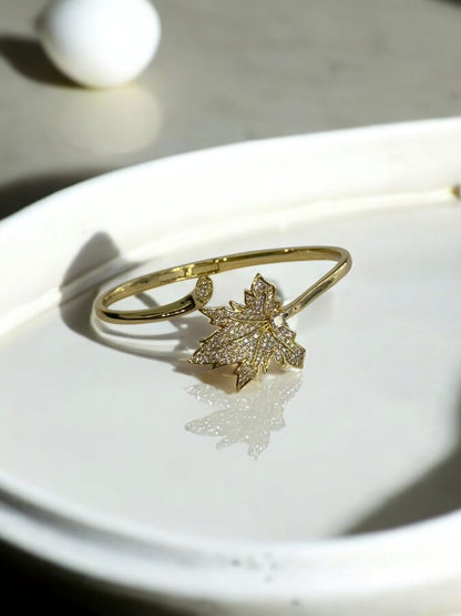 GOLDEN SHIMMERING DIAMOND LEAF