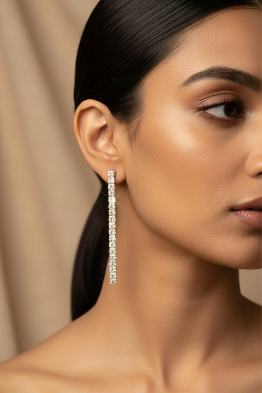 GOLDEN DIAMOND LINE ISAIAH EARRINGS
