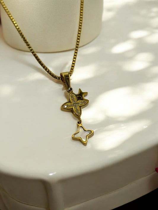 GOLDEN CHAIN WITH LV BRAND PENDENT