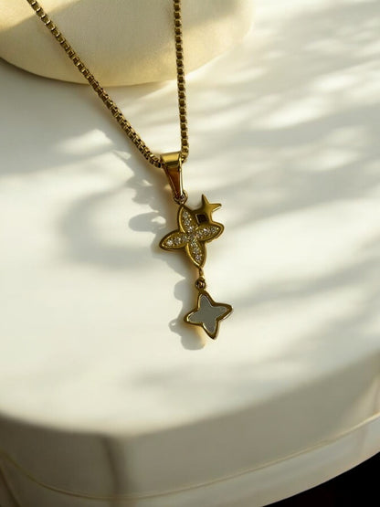 GOLDEN CHAIN WITH LV BRAND PENDENT