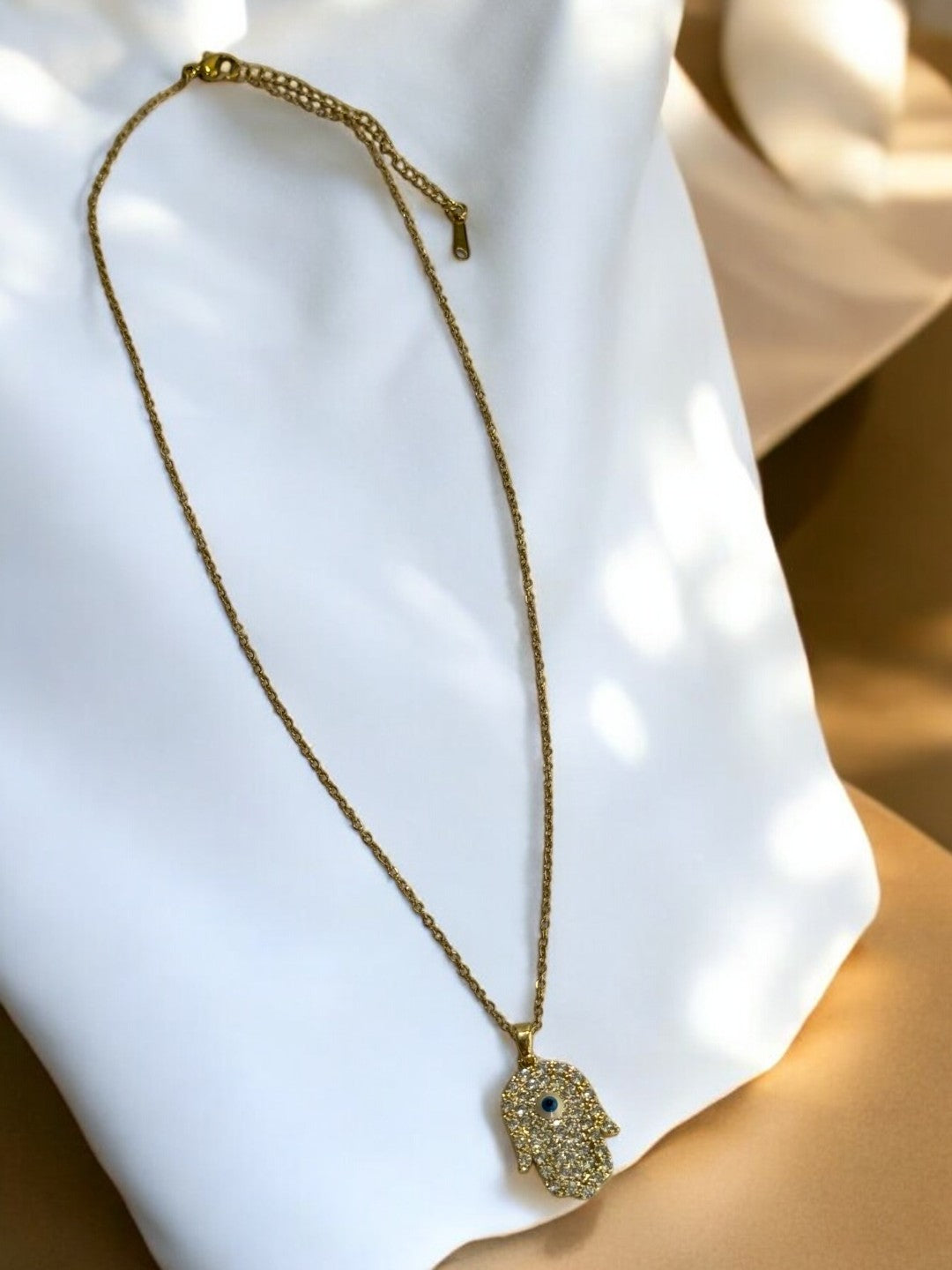 GOLDEN CHAIN WITH DIAMOND NONVIOLENCE PENDENT