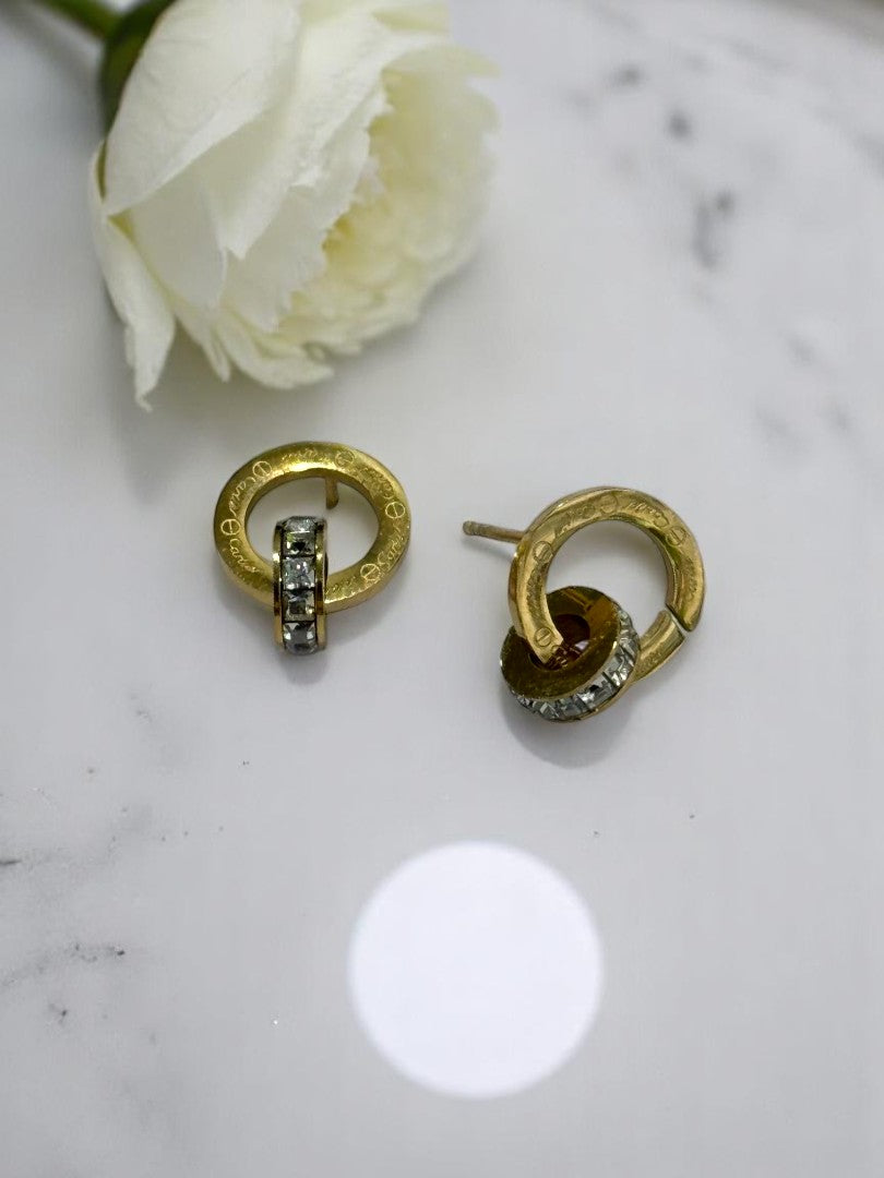 GOLDEN BRANDED HOOP EARRINGS