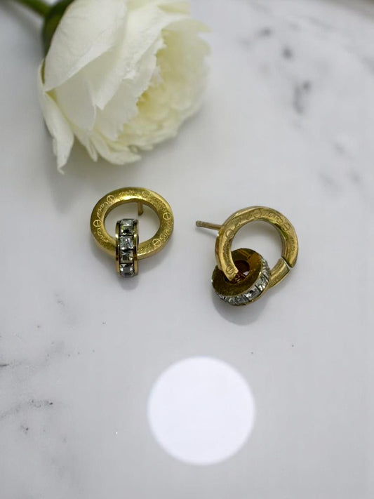 GOLDEN BRANDED HOOP EARRINGS
