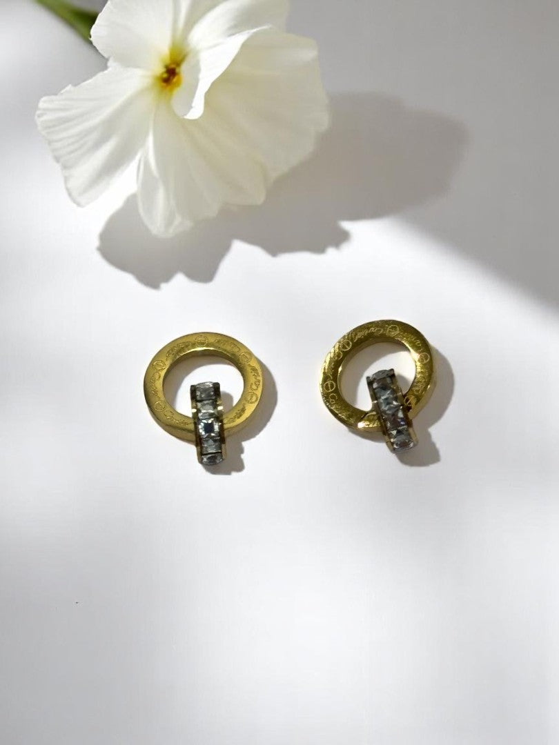 GOLDEN BRANDED HOOP EARRINGS