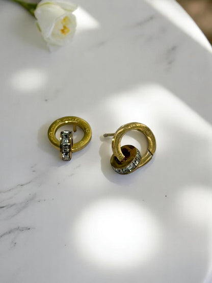 GOLDEN BRANDED HOOP EARRINGS