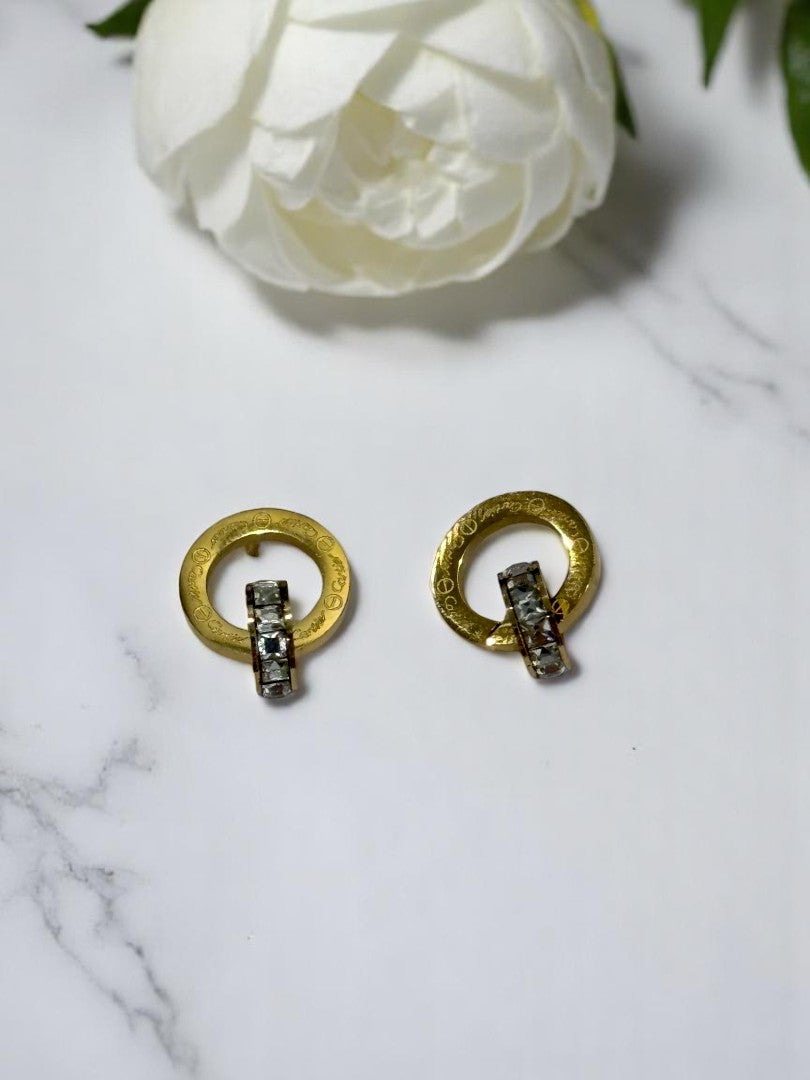GOLDEN BRANDED HOOP EARRINGS