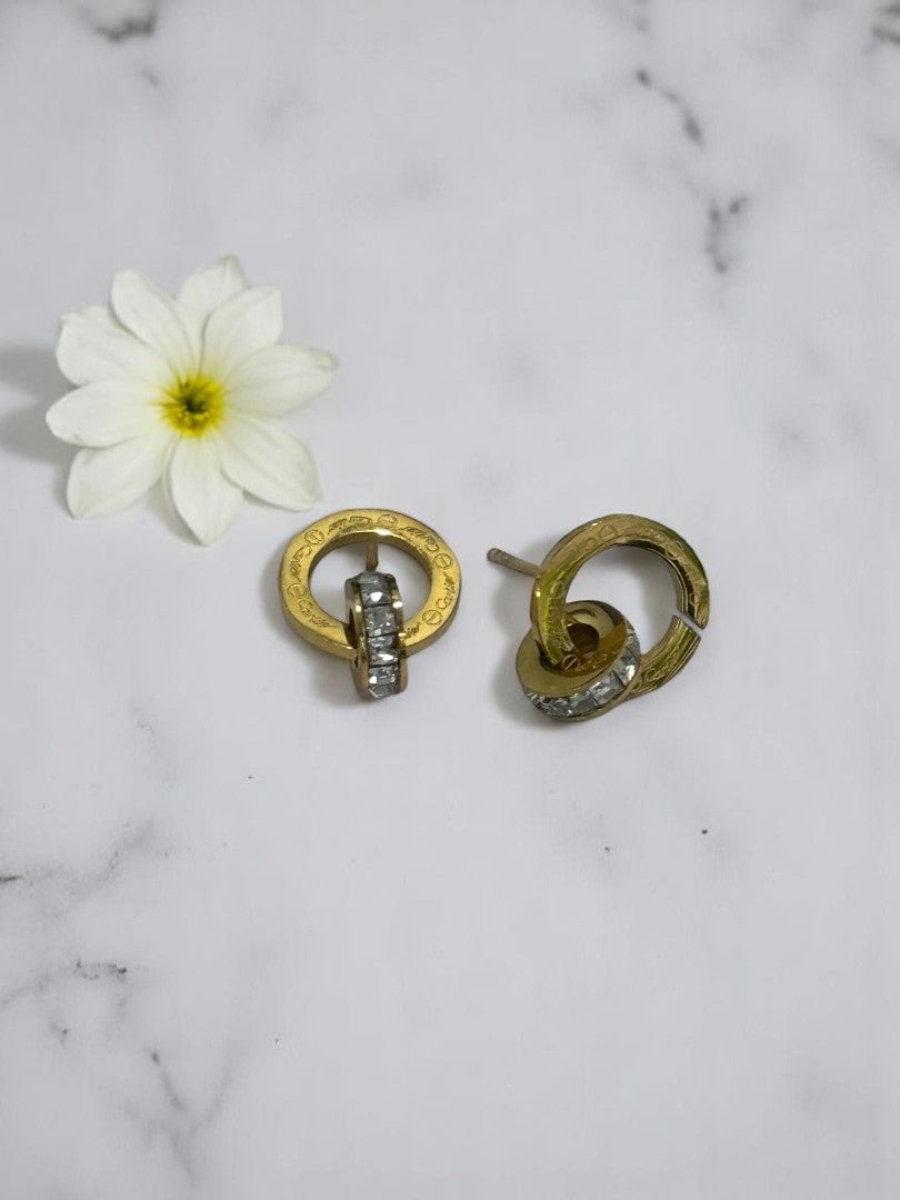 GOLDEN BRANDED HOOP EARRINGS