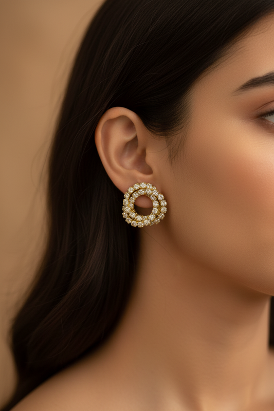 GOLDEN DIAMOND RING EZEKIEL EARRINGS