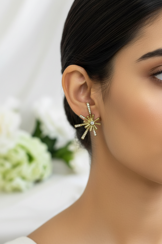 GOLDEN DIAMOND SPLASH THEODORE EARRINGS