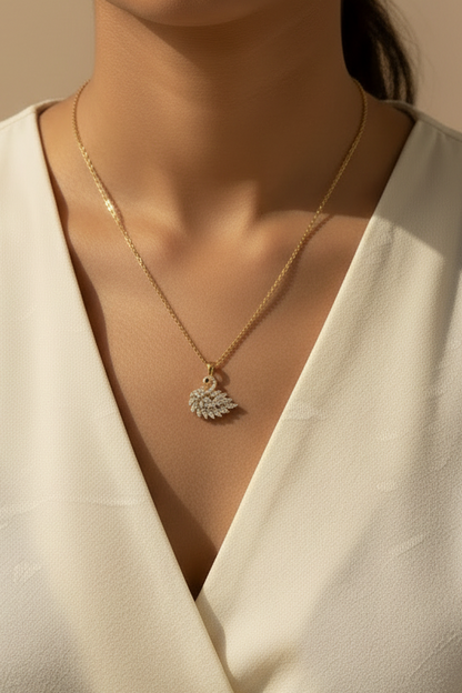 GOLDEN DIAMOND SWAN ENNEY NECKLACE