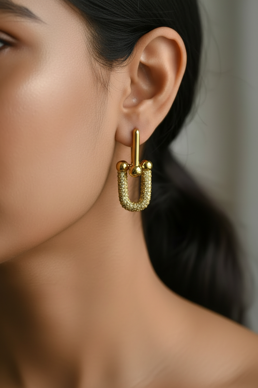 GOLDEN DIAMOND TIFFANY RAHAM EARRINGS