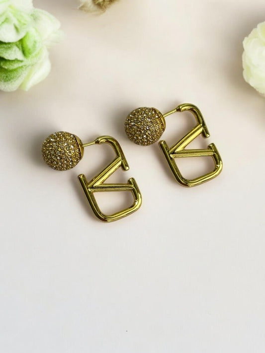 18K GOLD PLATED WITH DIAMOND BALL WITH BRAND