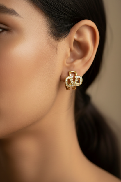 GOLDEN DIAMOND VALENTINO IMOTHY EARRINGS