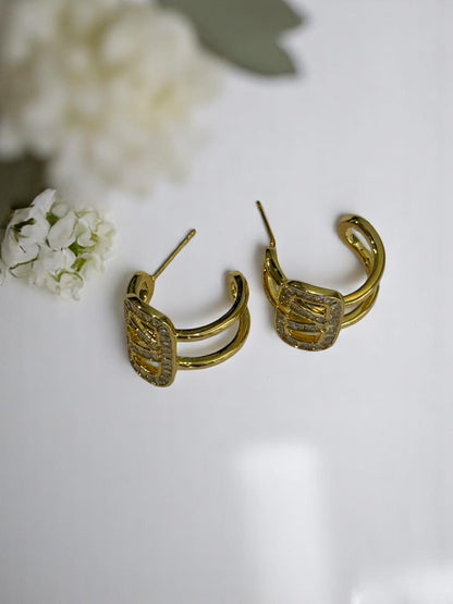 18K GOLD PLATED VALENTINO BRANDED DIAMOND EARRING
