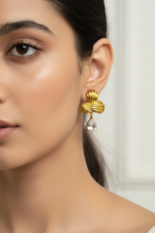 GOLDEN DROP DIAMOND EMMALA EARRINGS