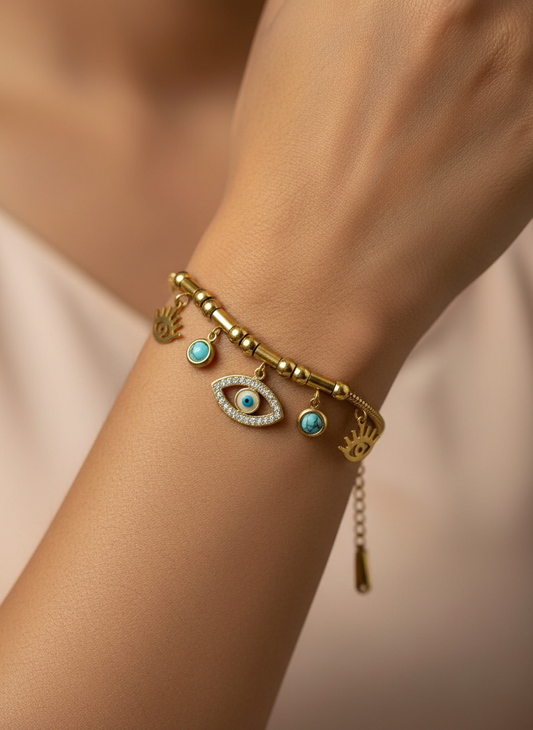 GOLDEN EVIL EYE MINGTON BRACELET