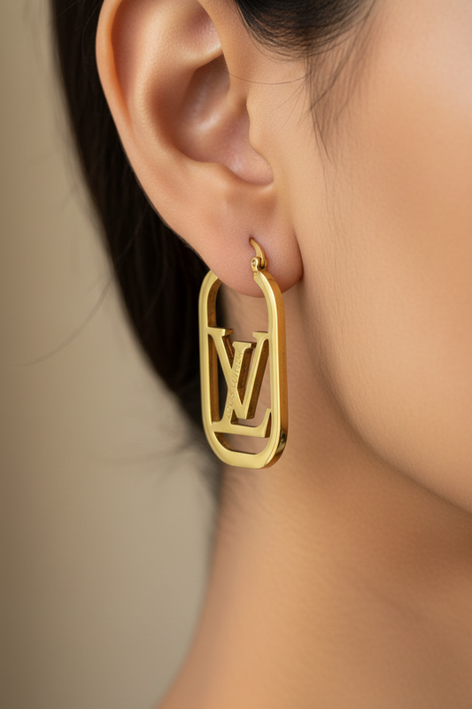 GOLDEN RECTANGLE LV VALERIE EARRINGS