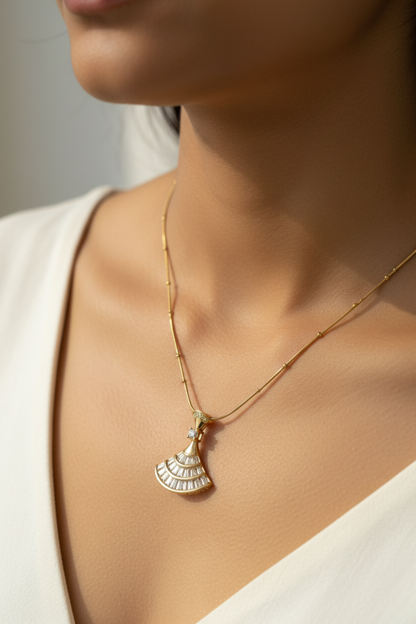 GOLD DIAMOND MOSA NECKALCE