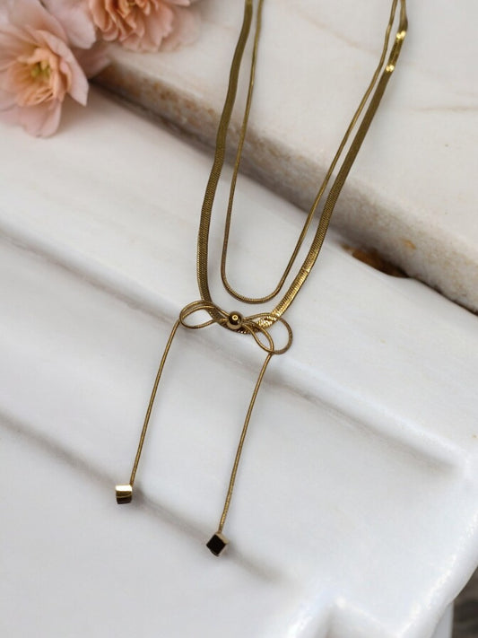 LAYERED GOLDEN CHAIN WITH INFINITY